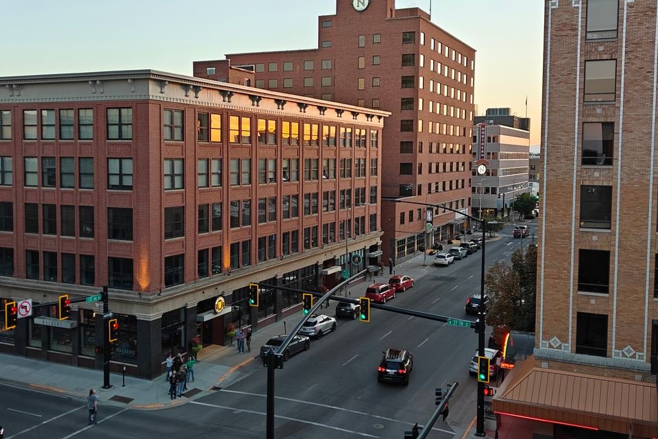 Concrete pedestrian surfaces along 1st Avenue North in downtown Billings